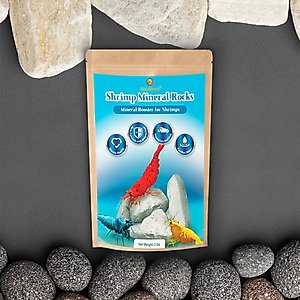 SunGrow Shrimp Mineral Rocks for Molting, Aquarium Calcium Supplement, 1.8-oz