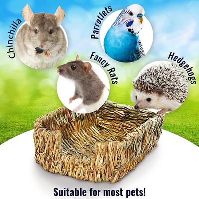 Show full view: SunGrow Small-Pet Guinea Pig & Chinchilla Natural Chew Comfy Sleeping Basket Grass Bed slide 5 of 8