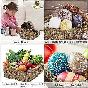 SunGrow Small-Pet Guinea Pig & Chinchilla Natural Chew Comfy Sleeping Basket Grass Bed