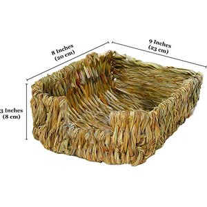 SunGrow Small-Pet Guinea Pig & Chinchilla Natural Chew Comfy Sleeping Basket Grass Bed
