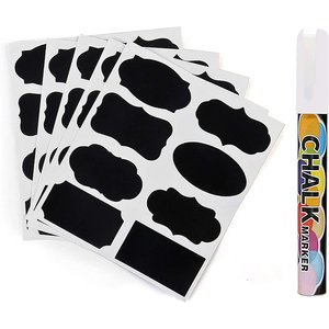 SunGrow Sticker Chalkboard Labels for Cat & Dog Food Storage Container & Kitchen Jars, 96 count 