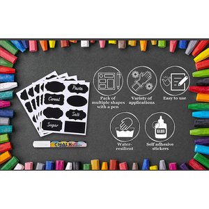 SunGrow Sticker Chalkboard Labels for Cat & Dog Food Storage Container & Kitchen Jars, 96 count 