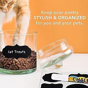 SunGrow Sticker Chalkboard Labels for Cat & Dog Food Storage Container & Kitchen Jars, 96 count 