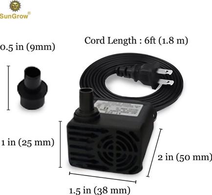 Show full view: SunGrow Submersible Aquarium Powerhead for Fish Tank, Pond & Cat Water Fountain Pump Replacement, Small, 53 GPH slide 8 of 9