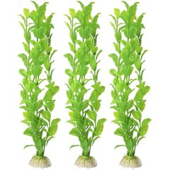 SunGrow Tall Aquarium Plastic Plants Betta Fish Hide Tank Decorations, 10-in, 3 count