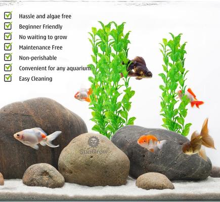 Show full view: SunGrow Tall Aquarium Plastic Plants Betta Fish Hide Tank Decorations, 10-in, 3 count slide 5 of 6