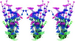 SunGrow Tall Aquarium Plastic Plants Betta Fish Hide Tank Decorations, 9-in, 3 count