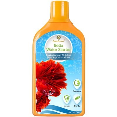 SunGrow SunGrow Tap Water Conditioner with Beneficial Bacteria for Freshwater Aquarium Treatments Detoxify Fish Tank Ammonia Remover, 6.7-oz bottle