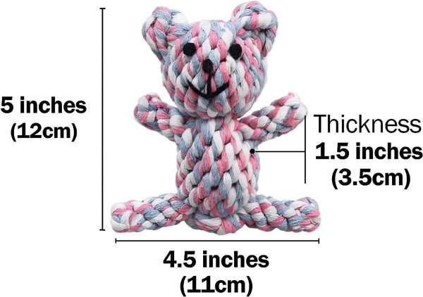 Show full view: SunGrow Teddy Bear Dog & Small Pet Dental Chews Toy, 5-in slide 6 of 7