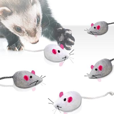 Show full view: SunGrow Teething Chews Cat & Ferret Chase & Kicker Mouse Plush Toy, 5 count slide 3 of 7