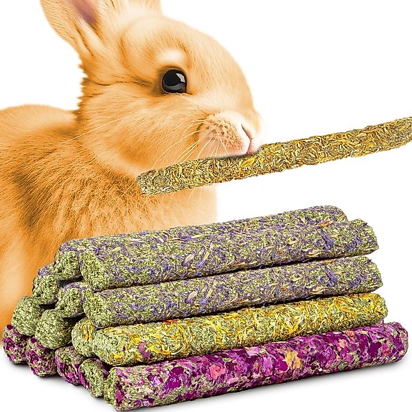 Show full view: SunGrow Timothy Hay Flower Sticks Rabbit & Guinea Pig Chew Training Treat, 15 count slide 1 of 4