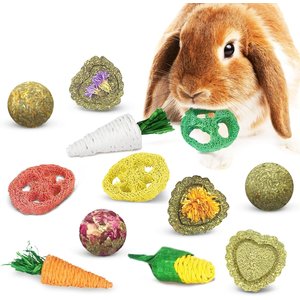 SunGrow Timothy Hay Variety Pack Small Pet Enrichment Chew Treats, 12 count