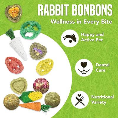 Show full view: SunGrow Timothy Hay Variety Pack Small Pet Enrichment Chew Treats, 12 count slide 3 of 6