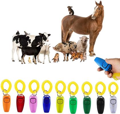 Show full view: SunGrow Training Clicker & Whistle with Wrist Band Dog, Chicken, Small-Pet & Horse Communication & Behavior Correction Aid, 10 count slide 2 of 8