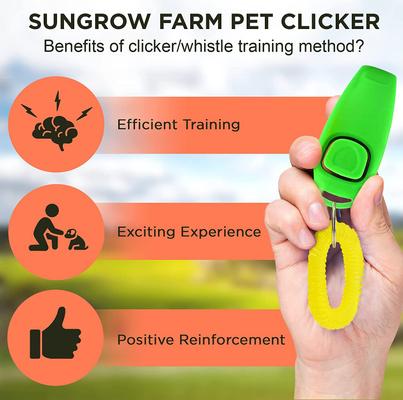 Show full view: SunGrow Training Clicker & Whistle with Wrist Band Dog, Chicken, Small-Pet & Horse Communication & Behavior Correction Aid, 10 count slide 4 of 8