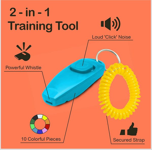 Kelivi Dog Bell For Puppy Potty Training, 4 Pack Dog Bells Toilet Training, Adjustable Length Dog Doorbell With Dog Training Clicker & Dog Whistle-Dog