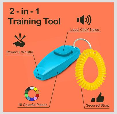 Show full view: SunGrow Training Clicker & Whistle with Wrist Band Dog, Chicken, Small-Pet & Horse Communication & Behavior Correction Aid, 10 count slide 5 of 8