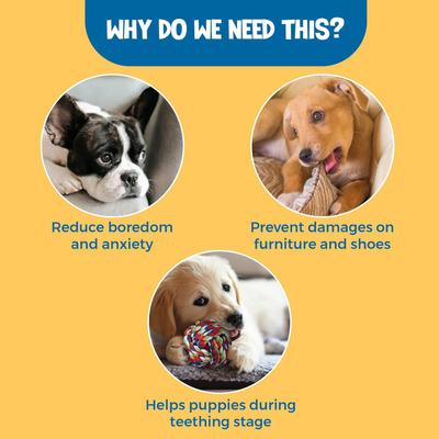 Show full view: SunGrow Tug of War Cat & Dog Rope Pull Toy for Boredom & Stimulating, Dental Chew Teething Knot, 5 count slide 5 of 8