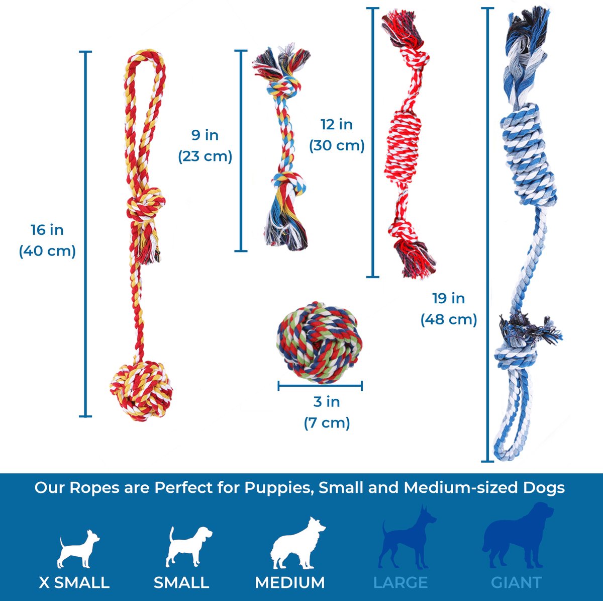 Syhood 48-Pack Dog Chew Ropes - Dental Cotton Teething Toys For Small & Medium Dogs