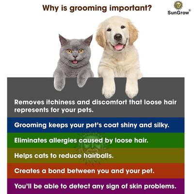 Show full view: SunGrow Undercoat Deshedding Brush for Short Haired Dog & Cat Shedding Control & Grooming Tool slide 3 of 5