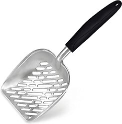 SunGrow Wide & Deep Metal Cat Litter Scooper, Black