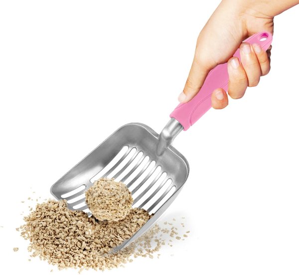 Show full view: SunGrow Wide & Deep Metal Cat Litter Scooper, Pink slide 1 of 7