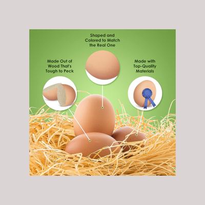 Show full view: SunGrow Wooden Fake Eggs for Laying Hens in Chicken Coop Train to Lay inside Nest Box, Beige, 4 count slide 4 of 7