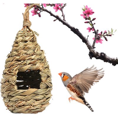 SunGrow SunGrow Woven Nest, Food Feeder, Cage Accessory, Outdoor Hanging Bird House, 1 Count