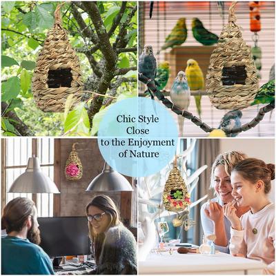 Show full view: SunGrow Woven Nest, Food Feeder, Cage Accessory, Outdoor Hanging Bird House, 1 Count slide 5 of 8