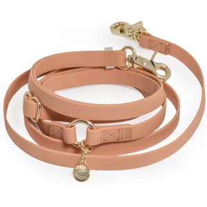 Sunny Tails 4-in-1 Convertible Hands Free Cloud Dog Leash, 8.5-ft long, 5/8-in wide, Chai Brown