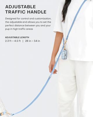 Show full view: Sunny Tails 4-in-1 Convertible Hands Free Cloud Dog Leash, 8.5-ft long, 5/8-in wide, Chai Brown slide 3 of 10