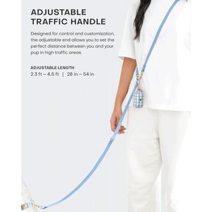 Sunny Tails 4-in-1 Convertible Hands Free Cloud Dog Leash, 8.5-ft long, 5/8-in wide, Ember Black
