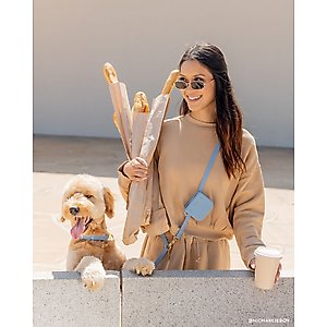 Sunny Tails 4-in-1 Convertible Hands Free Cloud Dog Leash, 8.5-ft long, 5/8-in wide, Malibu Blue