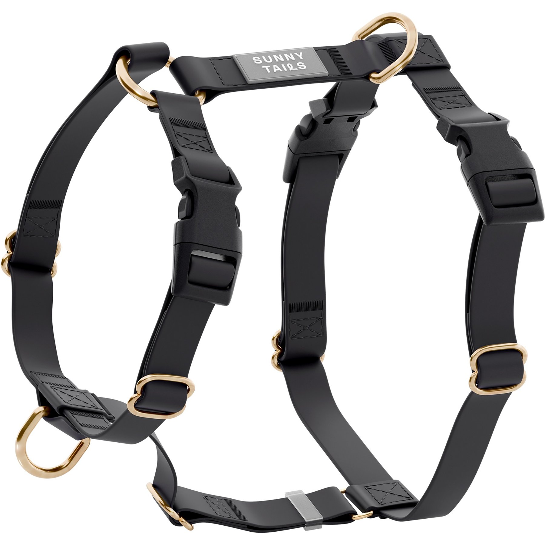 Sunny Tails Cloud Lite Waterproof Dog Harness, Ember Black, Large: 26 to 38-in chest