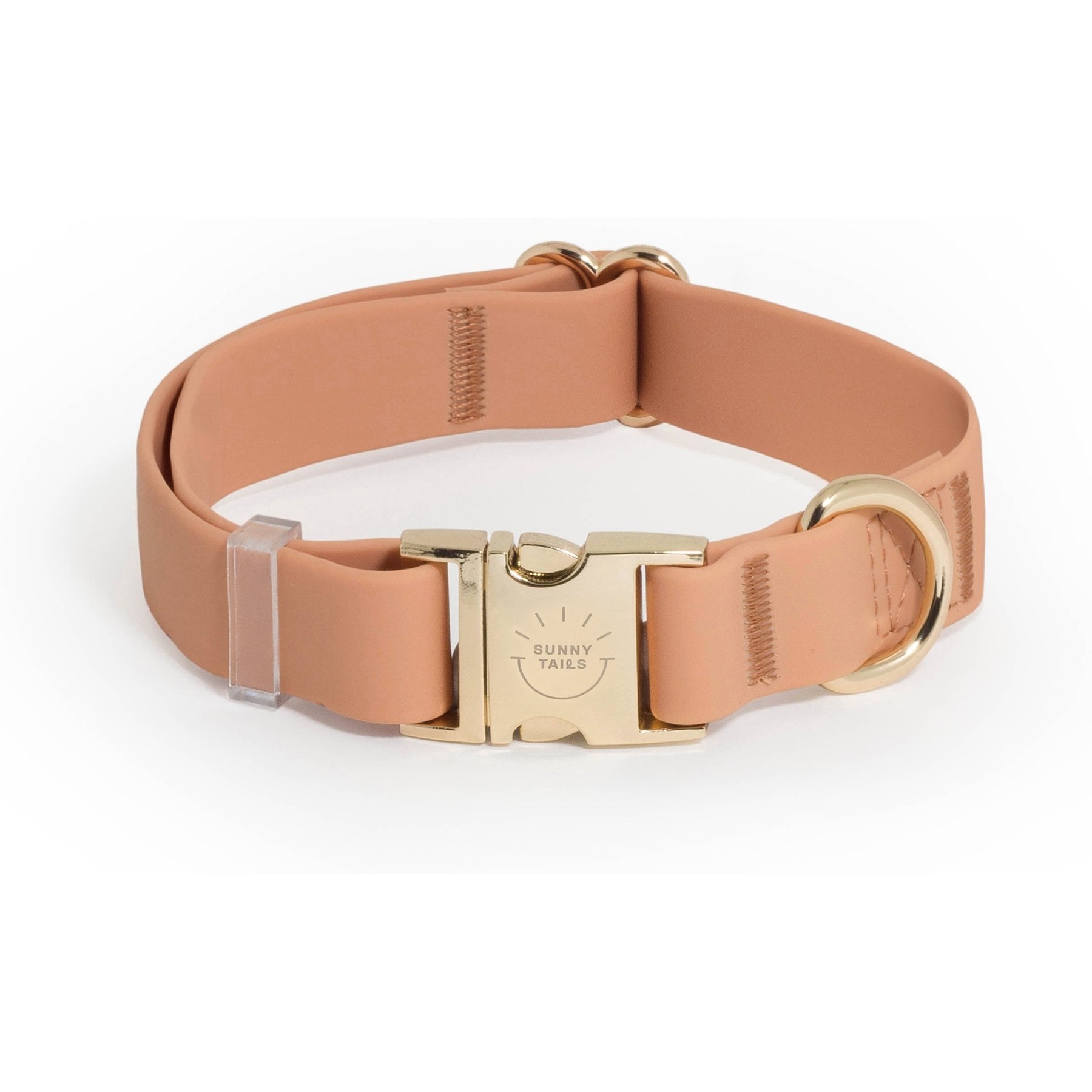 Sunny Tails Cloud Waterproof Dog Collar, Chai Brown, Small: 8 to 12-in neck, 5/8-in wide