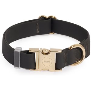 Sunny Tails Cloud Waterproof Dog Collar, Ember Black, Large: 16 to 24-in neck, 1-in wide