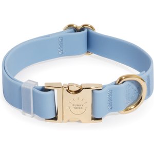 Sunny Tails Cloud Waterproof Dog Collar, Malibu Blue, Large: 16 to 24-in neck, 1-in wide