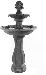 Sunnydaze Decor 2-Tier Arcade Solar Water Fountain, Black