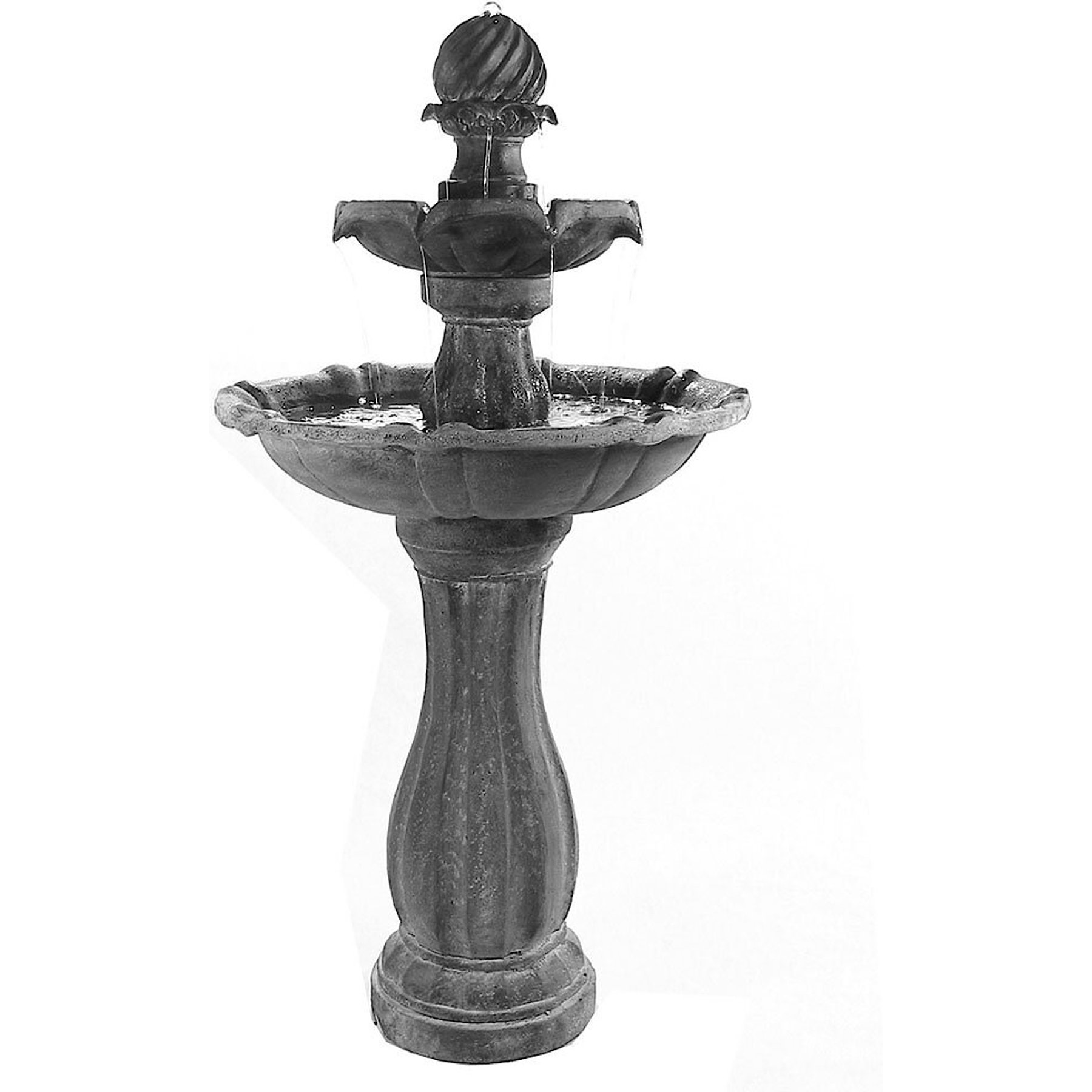 Sunnydaze Decor 2-Tier Arcade Solar Water Fountain, Black