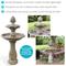 Show in main carousel: Sunnydaze Decor 2-Tier Pineapple Solar Powered Earth Finish Bird Water Fountain with Battery Backup & Submersible Pump, Light Brown, 46-in slide 3 of 7