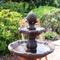 Show in main carousel: Sunnydaze Decor 2-Tier Pineapple Solar Powered Rust Finish Bird Water Fountain with Battery Backup & Submersible Pump, Brown, 46-in slide 5 of 7