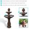 Show in main carousel: Sunnydaze Decor 2-Tier Pineapple Solar Powered Rust Finish Bird Water Fountain with Battery Backup & Submersible Pump, Brown, 46-in slide 3 of 7