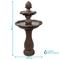 Show in main carousel: Sunnydaze Decor 2-Tier Pineapple Solar Powered Rust Finish Bird Water Fountain with Battery Backup & Submersible Pump, Brown, 46-in slide 4 of 7