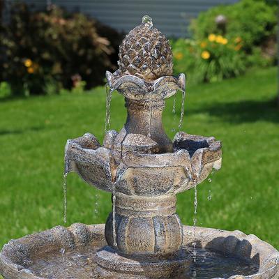 Show full view: Sunnydaze Decor 2-Tier Pineapple Solar Water Fountain  slide 6 of 10