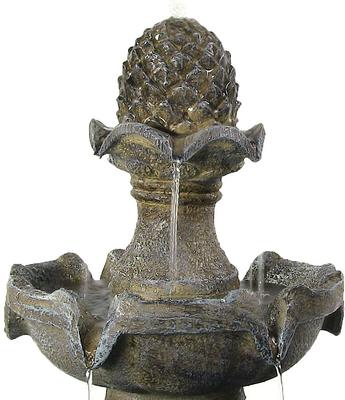 Show full view: Sunnydaze Decor 2-Tier Pineapple Solar Water Fountain  slide 7 of 10