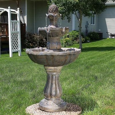 Show full view: Sunnydaze Decor 2-Tier Pineapple Solar Water Fountain  slide 8 of 10