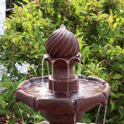 Show full view: Sunnydaze Decor 2-Tier Solar Outdoor Water Fountain, Rust slide 6 of 10