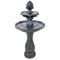 Show in main carousel: Sunnydaze Decor 2-Tier Solar Powered Pineapple Top Bird Water Fountain with Battery Backup & Submersible Pump, Black, 46-in slide 1 of 7
