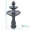Show in main carousel: Sunnydaze Decor 2-Tier Solar Powered Pineapple Top Bird Water Fountain with Battery Backup & Submersible Pump, Black, 46-in slide 4 of 7