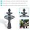 Show in main carousel: Sunnydaze Decor 2-Tier Solar Powered Pineapple Top Bird Water Fountain with Battery Backup & Submersible Pump, Black, 46-in slide 3 of 7
